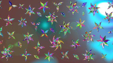 Halk tarzı. Modern çiçek arkaplanı. Moda baskıları için zarif bir şablon. Parlak renkli çiçekleri ve kahverengi yaprakları olan harika bir çiçek deseni..