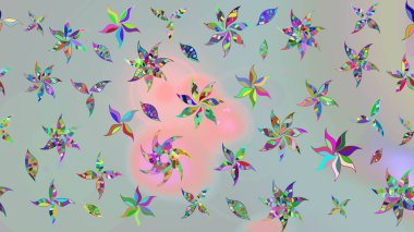 Çiçekli güzel suluboya desen. Gri renklerde. Raster illüstrasyonu.