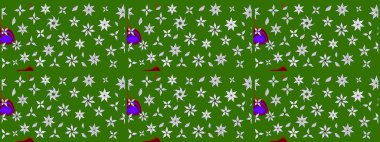 Sevimli küçük çiçek desenle. Raster resim. Çiçek desenli çiçek ve yaprakları ile.