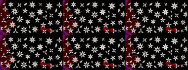 Küçük bir çiçekte eskiz deseni. Hoş bir çiçek geçmişi var. Güzel kumaş deseni. Raster illüstrasyonu.