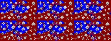 Raster illüstrasyonu. Kırmızı renklerde. Taslak dekoratif arka plan, çiçek mandala. Çiçek..