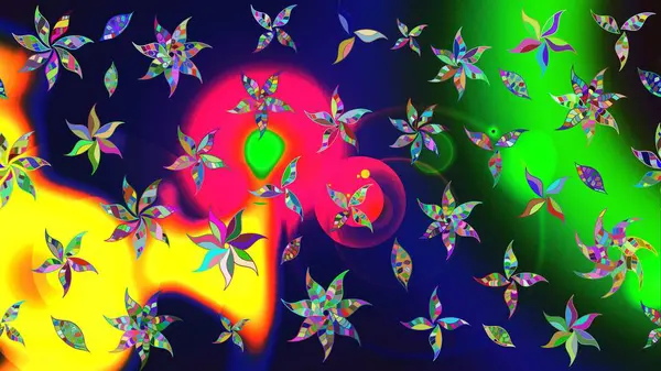 Güzel kumaş deseni. Mavi renklerde. Raster illüstrasyonundaki çiçek desenli çizim. Raster illüstrasyonu.