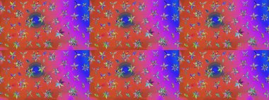 Çiçekli karalama şeklinde Raster çiçek deseni. Pembe renkli çiçekler. Yumuşak, bahar çiçekli arka plan.