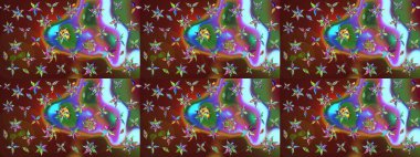 Kahverengi renkte çiçekli çiçek deseni. Suluboya tarzında kahverengi renkte çiçekler.