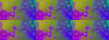 Düz Çiçek Elementleri Tasarımı. Renkli Bahar Teması eskiz kalıbı. Raster illüstrasyonundaki çiçek desenli çizim. Süslü kumaş deseni.