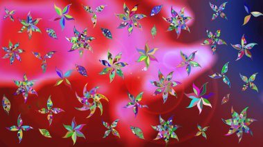 Çiçekler suluboya eskiz deseni. Raster Stili kumaş deseni.