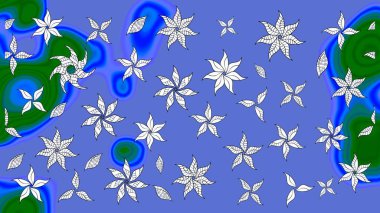 Raster resim. Çiçek desenli çiçek ve yaprakları ile. Sevimli küçük çiçek desenle.