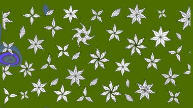 Raster illüstrasyonu. Yumuşak, yeşil renkli yaz çiçekleri. Raster çiçek desenli ve çiçekli..