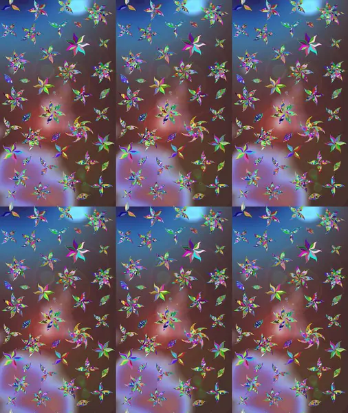 Düz Çiçek Elementleri Tasarımı. Çiçeksel fantezi tasarımı ve parlak bir arka plan çizimi. Renkli Bahar Teması çizim şablonu.