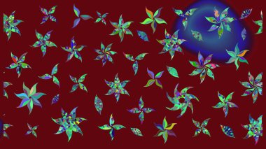 Moda baskıları için zarif bir şablon. Çiçekli yaz çiçekleri. Motley illüstrasyonu. Küçük renkli çiçekler. Robot resim. Küçük çiçekte şirin desenler.