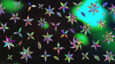 Raster illüstrasyonu. Robot resim. Küçük çiçekte sevimli çiçek deseni var..