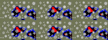 Çiçek desenli çizim. Raster illüstrasyonu. Asya tekstil tarzında. Yeşil renkli çiçekler. Renkli Bahar Teması eskiz kalıbı. Düz Çiçek Elementleri Tasarımı.