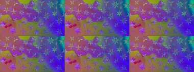 Raster illüstrasyonundaki çiçek desenli çizim. Renkli Yaz Temalı eskiz kalıbı. Mor renkli çiçekler. Düz Çiçek Elementleri Tasarımı.