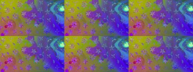 Raster illüstrasyonu. Mor renkli çiçekler. Çiçek süslemeli çizim deseni.