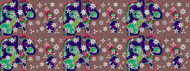 Küçük bir çiçekte eskiz deseni. Hoş bir çiçek geçmişi var. Güzel kumaş deseni. Raster illüstrasyonu.