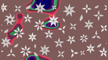 Raster illüstrasyonu. Tomurcukları çiçek olan sevimli bir çiçek deseni. Eskiz geçmişi. Raster. Eski usul. Kumaş, tekstil ve duvar kağıdı baskısı için..