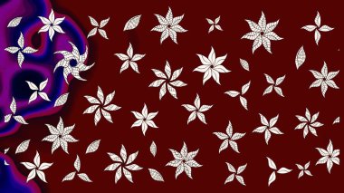 Suluboya, elle çizilmiş. Vadinin çiçekleri kırmızı renklerde. Raster - stok. Taslak arkaplan deseni.