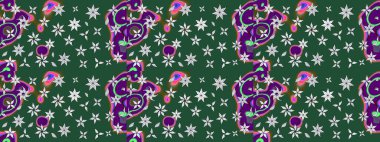 Küçük çiçekteki sevimli çiçek deseni. Raster illüstrasyonu. Güzel karalamalı çiçek desenli çizim. Güzel kumaş deseni.