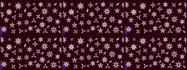 Çiçekli karalama şeklinde Raster çiçek deseni. Kahverengi renkli çiçekler. Nazik, sevimli çiçek arkaplanı..