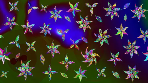 Güzel kumaş deseni. Düz Çiçek Elementleri Tasarımı. Karalama çiçeği. Renkli Bahar Teması eskiz kalıbı. Zentangle soyut çiçekleri. Raster illüstrasyonu.