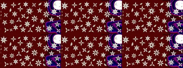 Raster illüstrasyonundaki çiçek desenli çizim. Kırmızı renkte çiçekler.