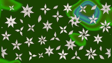 Üst manzara, yumuşak yeşil renk tarzı. Sevgililer günü ve tebrik kartı konsepti için şık bir davetiye. Çiçek kompozisyonu, el boyası, hassas şablon. Manzaralı çiçek deseni.