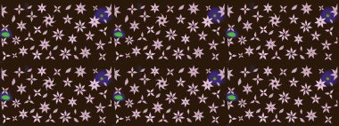 Çiçekli bahar çiçekleri. Küçük renkli çiçekler. Moda baskıları için zarif bir şablon. Küçük çiçekte güzel bir desen. Motley illüstrasyonu.