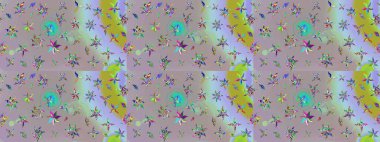 Çizim çiçek deseni duvar kağıdı, web sitesi arka planı, ambalaj kağıdı, davetiye, broşür, afiş veya web sitesi için kullanılabilir. El çizimi Raster çizimi. Parlak elementlerin.