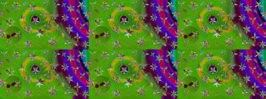 Yeşil çiçekli eskiz deseni, suluboya çiçek deseni, sevimli çiçek, duvar kağıdı, kart veya kumaş için fayanslı. Raster - stok.