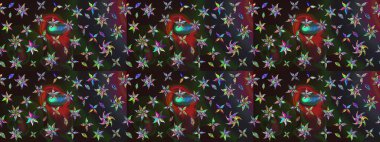 Tekrar eden çiçek arkaplanı, zarif gri çiçek duvar kağıdı. Gri renkler üzerine çiçek desenli çizimler, el yapımı papatyalar, papatyalar..