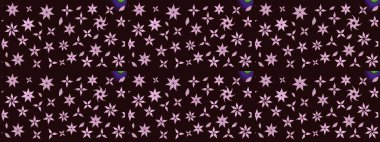 Raster. Düz Çiçek Elementleri Tasarımı. Renkli Bahar Teması çizim şablonu.