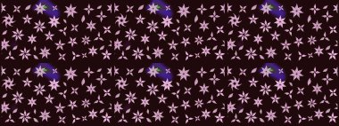 Raster illüstrasyonundaki çiçek desenli çizim. Renkli Bahar Teması eskiz kalıbı. Düz Çiçek Elementleri Tasarımı. Süslü kumaş deseni.