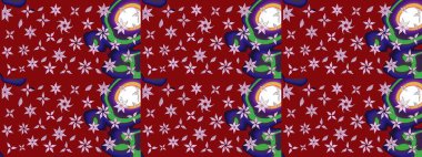 Motley illüstrasyonu. Robot resim. Moda baskıları için zarif bir şablon. Küçük çiçekte güzel bir desen. Çiçekli yaz çiçekleri. Küçük renkli çiçekler..