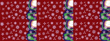 Kırmızı renkte çiçekler. Hediye ambalaj kağıdı, tebrik kartları, posterler ve pankart tasarımı. Raster düz çiçek çizim deseni.