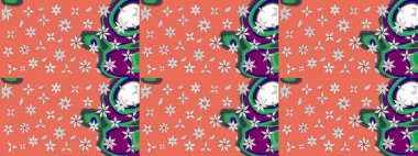 Çiçekler suluboya eskiz deseni. Raster Stili kumaş deseni.