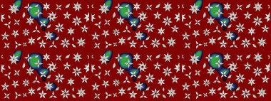 Renkli Bahar Teması eskiz kalıbı. Düz Çiçek Elementleri Tasarımı. Raster illüstrasyonundaki çiçek desenli çizim. Güzel kumaş deseni.