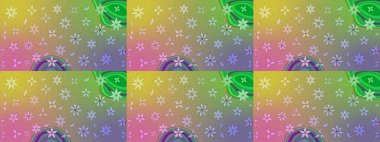 Tarafsız renklerde bahar çiçekleri. Raster deseni. Raster illüstrasyonu. Patlayan çiçekler soyut yerleştirilmiş.