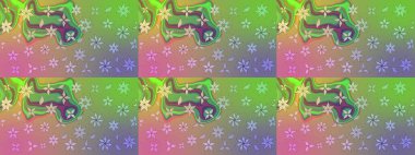 Raster deseni. Süslü kumaş deseni. Çiçekli çiçek deseni, suluboya..