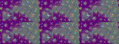 Raster Illustrasyon 'daki Çiçek Deseni' nin son moda çizimi. Düz Çiçek Elementleri Tasarımı. Mor renkli çiçekler. Renkli Yaz Teması çizim şablonu.