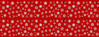 Kibarca, kırmızı renkte bahar çiçekleri. Yaprak ve çiçeklerin suluboya resimleri, kırmızı renklerde çizimler. Raster illüstrasyonu.