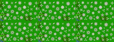 Taslak dekoratif arka plan, çiçek mandala. Çiçek. Yeşil renklerde. Raster illüstrasyonu.