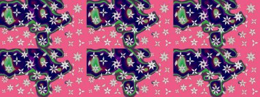 Renkli Yaz Temalı eskiz kalıbı. Yazdır. Güzel kumaş deseni. Güzel eskiz şekli. Raster çiçekli arka plan. Düz Çiçek Elementleri Tasarımı.