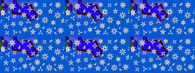 Vadinin mavi renkli çiçekleri. Raster çiçek desenleri çiziyor..