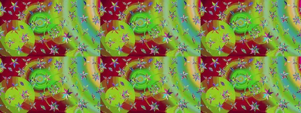 Klasik çiçek tasarımı elementleri. Raster illüstrasyonu. Yeşil kıvırcık çiçekler yeşil renkte şekillenir.