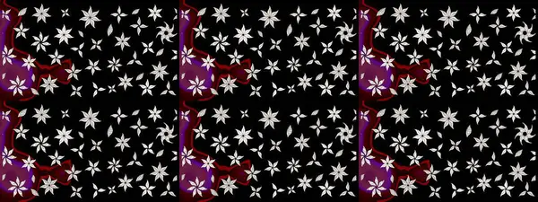 Robot resim. Şirin çiçek elementleri. Siyah renkli çiçekler. Raster illüstrasyonu.