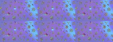 Mor renkli çiçekler. Tropik çiçek desenleri. Raster illüstrasyonu.