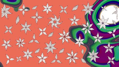 Raster illüstrasyonu. Robot resim. Küçük çiçekte sevimli çiçek deseni var..