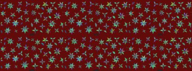 Gömlek, arka plan modelini çiz. Kırmızı renkte çiçekler. Tropik çiçekler.