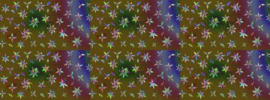 Düz Çiçek Elementleri Tasarımı. Chichi 'nin kumaş kalıbını çiz. Çiçek deseni. Renkli Bahar Teması eskiz kalıbı. Raster illüstrasyonu.