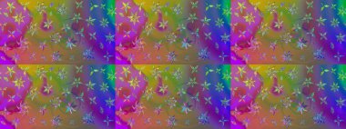 Mor renklere karalamalar çizilmiş çiçek deseni. Raster illüstrasyonu.